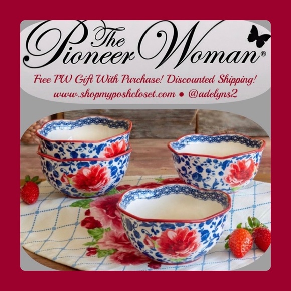 The Pioneer Woman Other - 🌺 New Pioneer Women Heritage Floral Soup Bowls, Set of 4